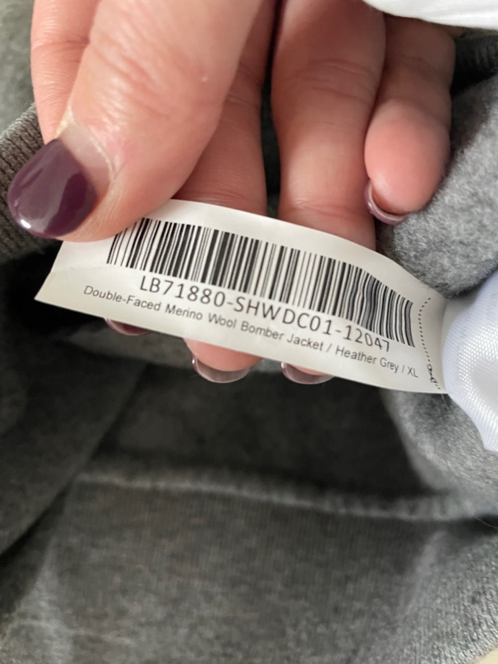 Quince Double-Faced Merino Wool Bomber Jacket Heather Gray Outerwear XL - Picture 9 of 10